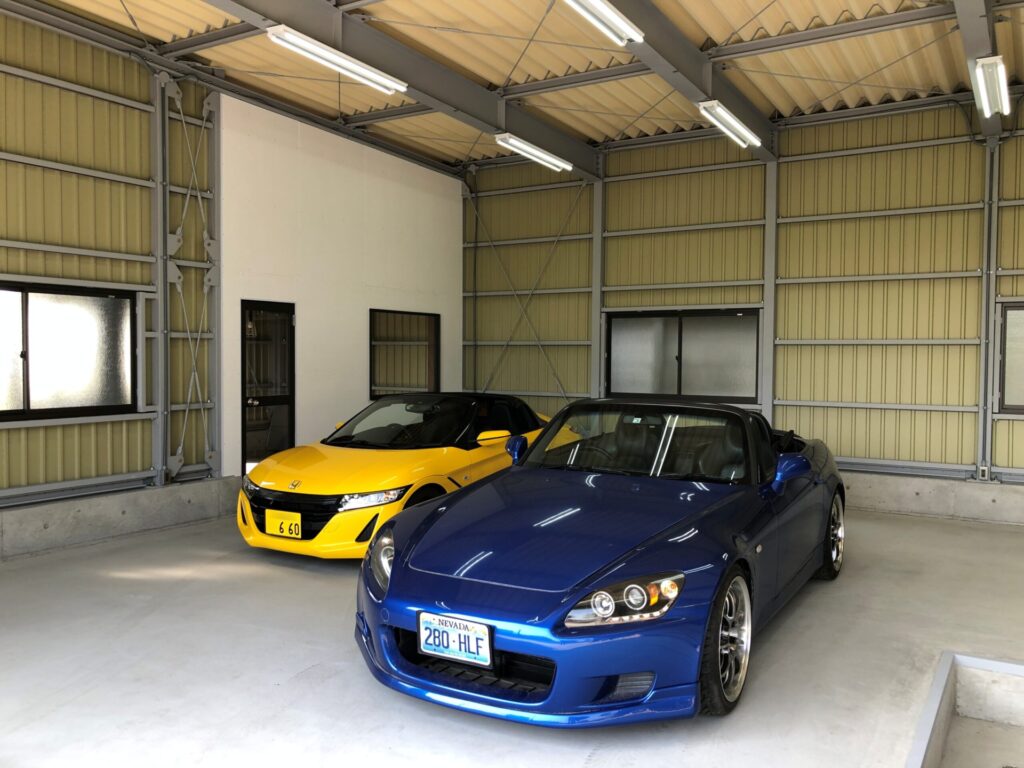 軽量鉄骨ガレージ27坪 趣味のガレージの施工例